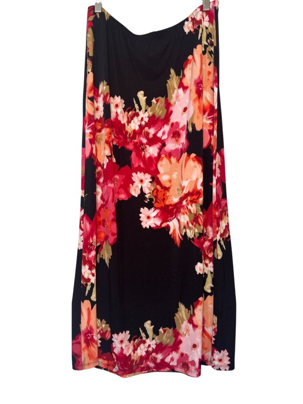 Christopher & Banks Floral Maxi Skirt Black Pink Multicolor Size Small